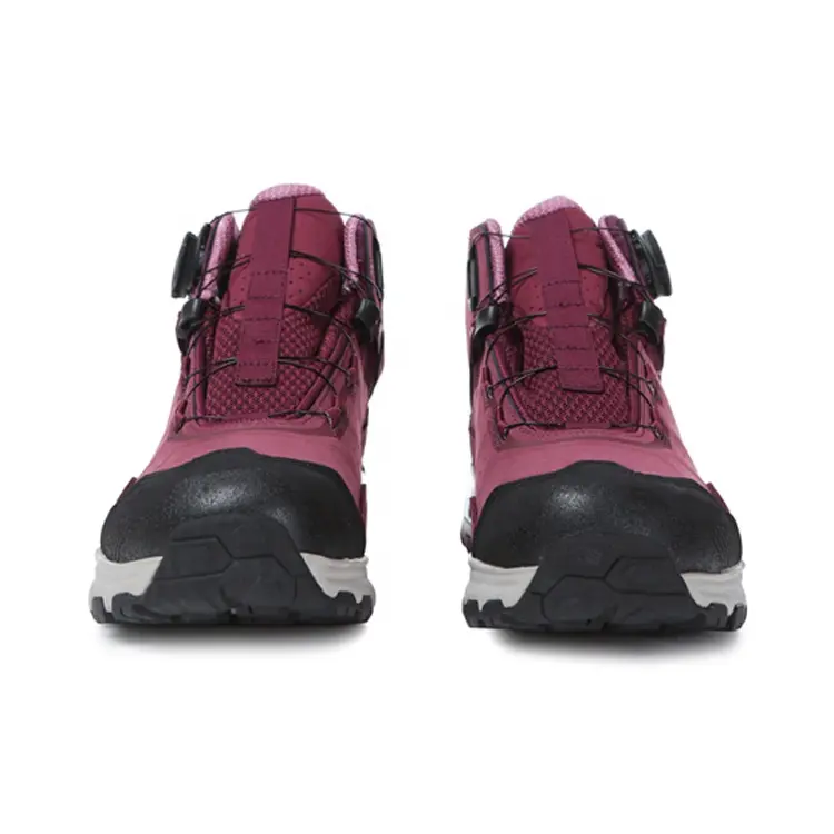 New Mid-top Lace-up Fashion Safety Anti Slip Outdoor Women Men Waterproof Hiking Leather Boots